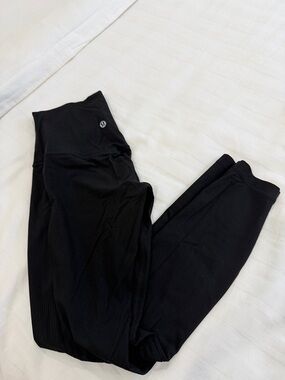 lululemon size 2 Black High waisted Ribbed Leggings - 24 inch inseam